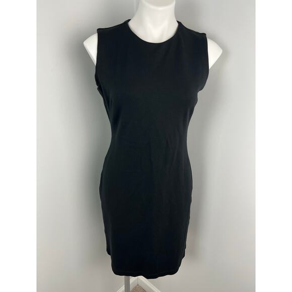 J. McLaughlin Black Ponte Knit Sleeveless Stretch Sheath Dress Medium Career - Picture 1 of 5